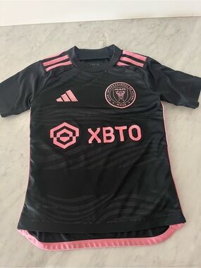 Adidas Kids Inter Miami Black & Pink Short Sleeve Jersey (official)